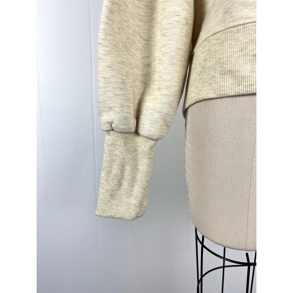 Rebecca Minkoff Ariel Sweatshirt Womens Medium Puff Sleeve Pullover Oat Melange - Picture 3 of 16